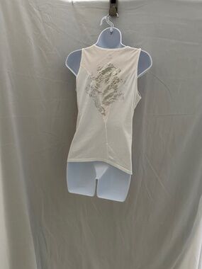 Nike white with pink underlay tank top, size M